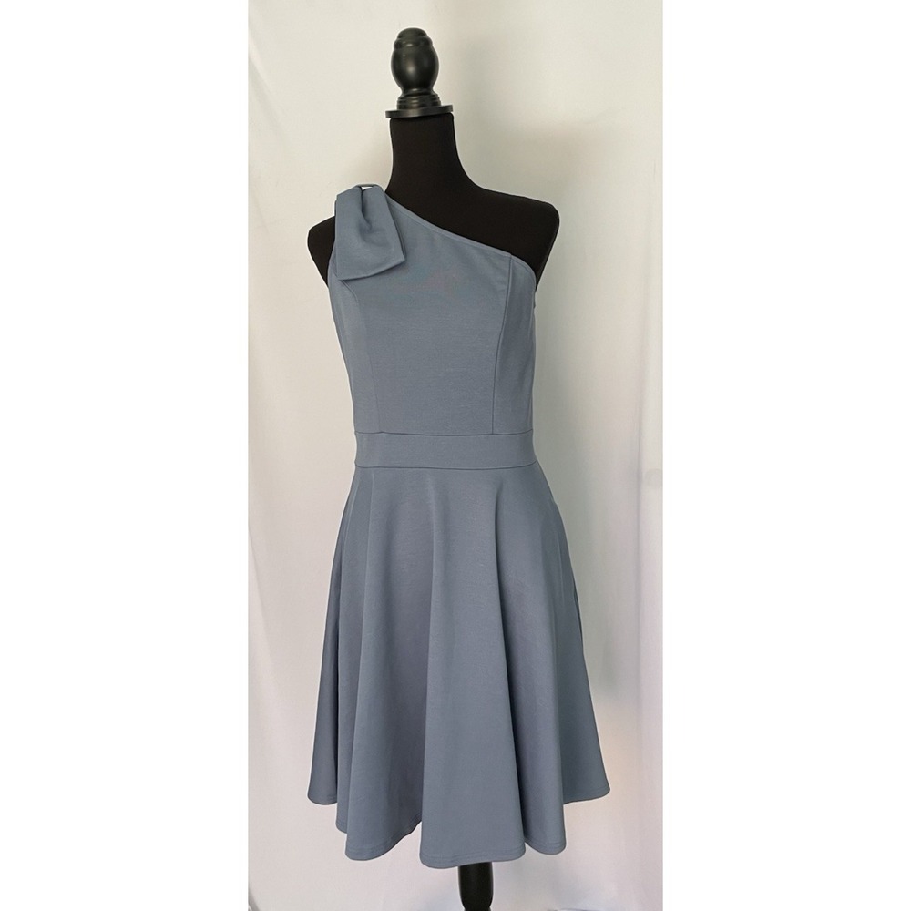 New Jasambac Women's Dress Bow Pockets A-line Cocktail Party Powder‎ Blue Size M